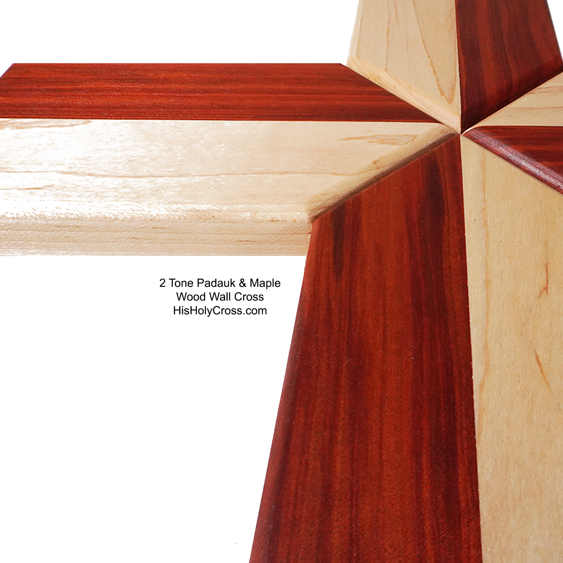 2 Tone Wood Wall Cross - Padauk & Maple