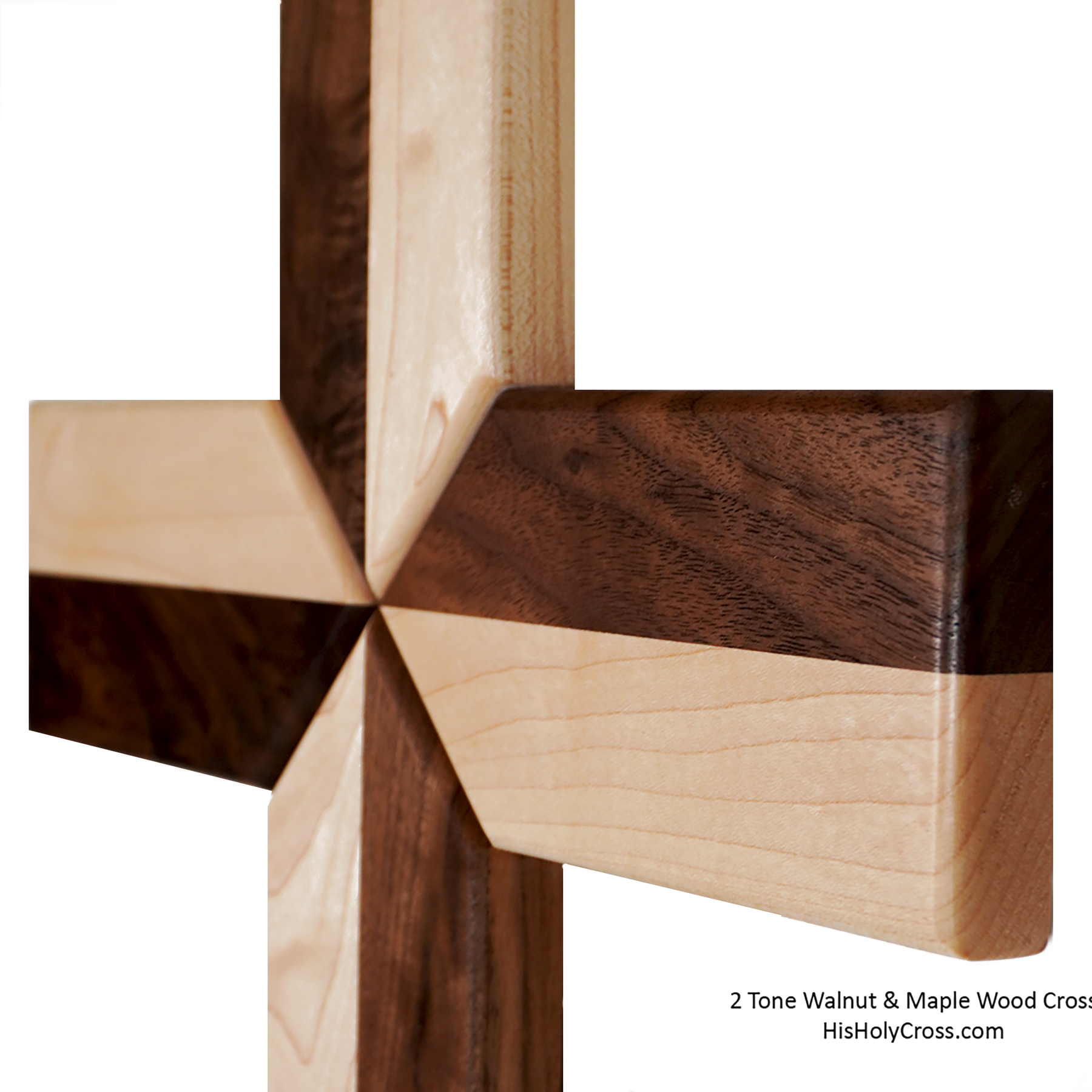 2 Tone Wood Wall Cross - Walnut & Maple