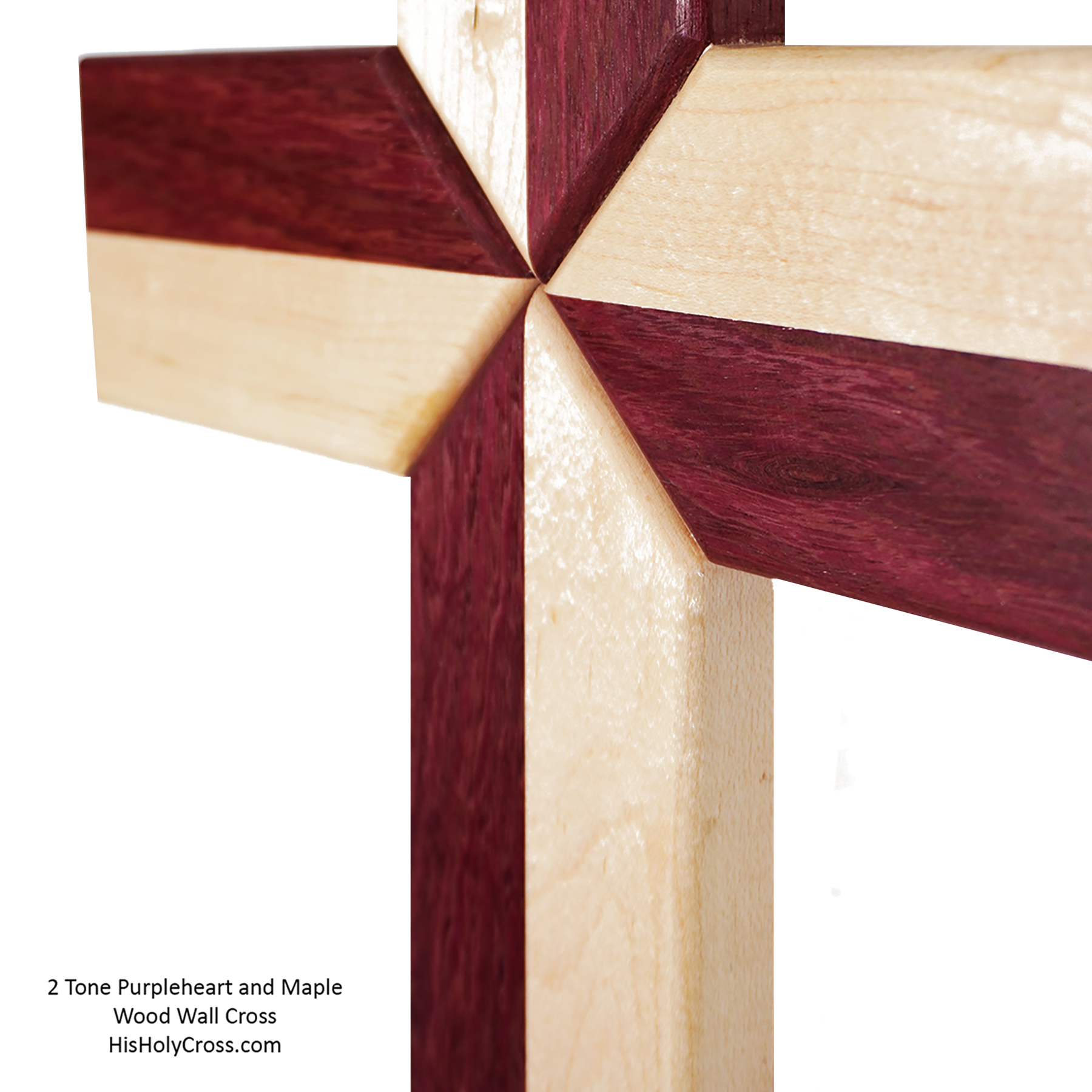 2 Tone Wood Wall Cross - Purple Heart & Maple