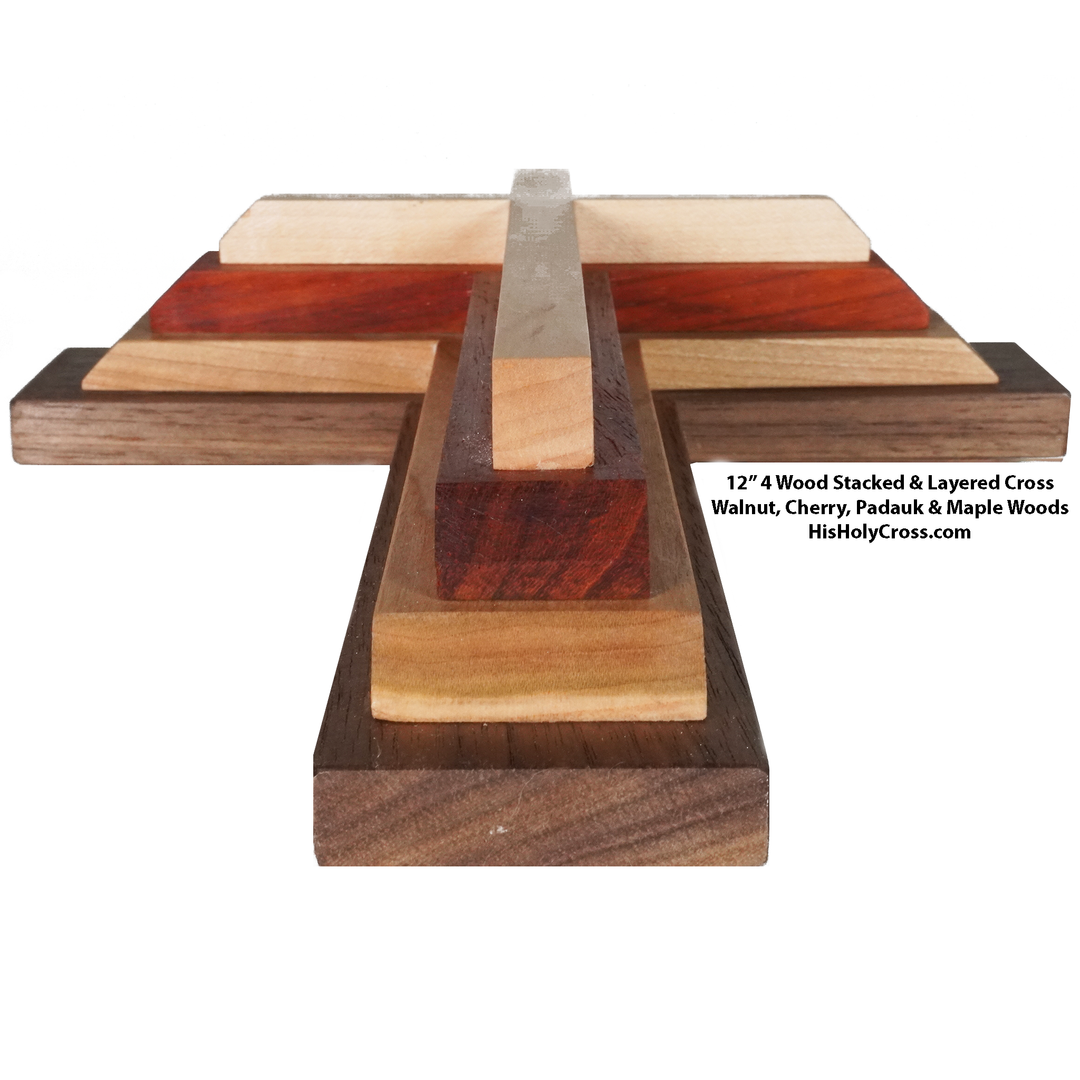 Layered Wood Cross buy - Padauk, Purpleheart, Ash