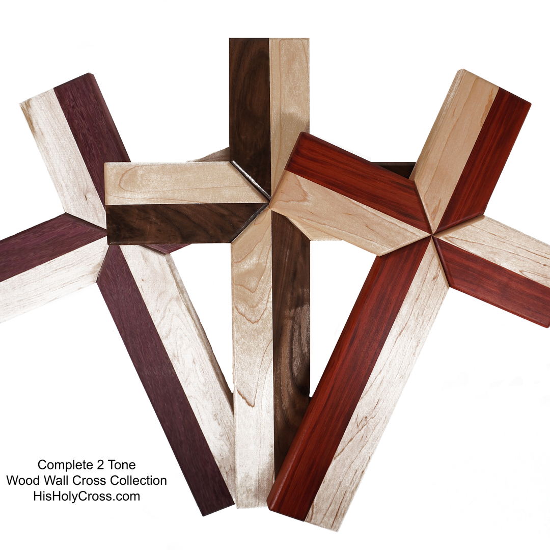 Layered Wood Cross buy - Padauk, Purpleheart, Ash