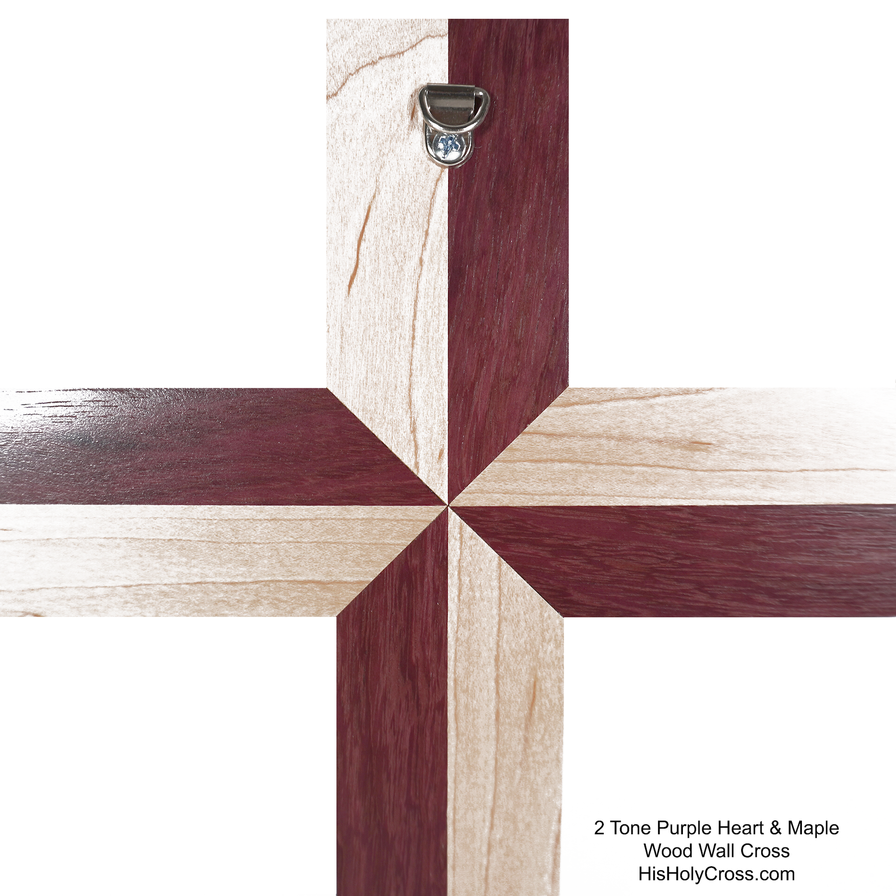 2 Tone Wood Wall Cross - Purple Heart & Maple